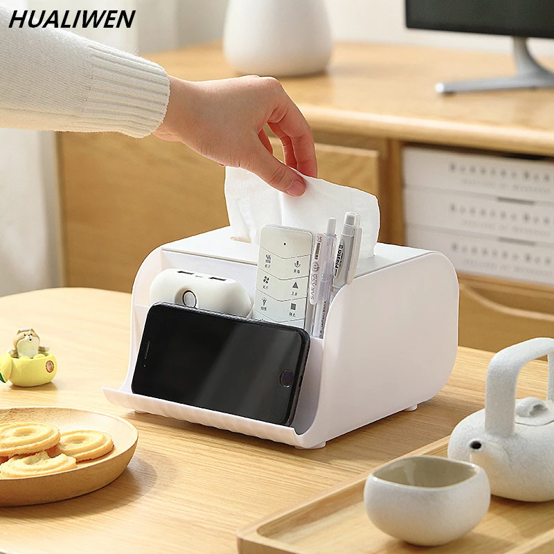 

Tissue Storage Box Napkin Holder Multifunctional Sundries Storage Box Living Room Stationery Organizer Box For Home Office