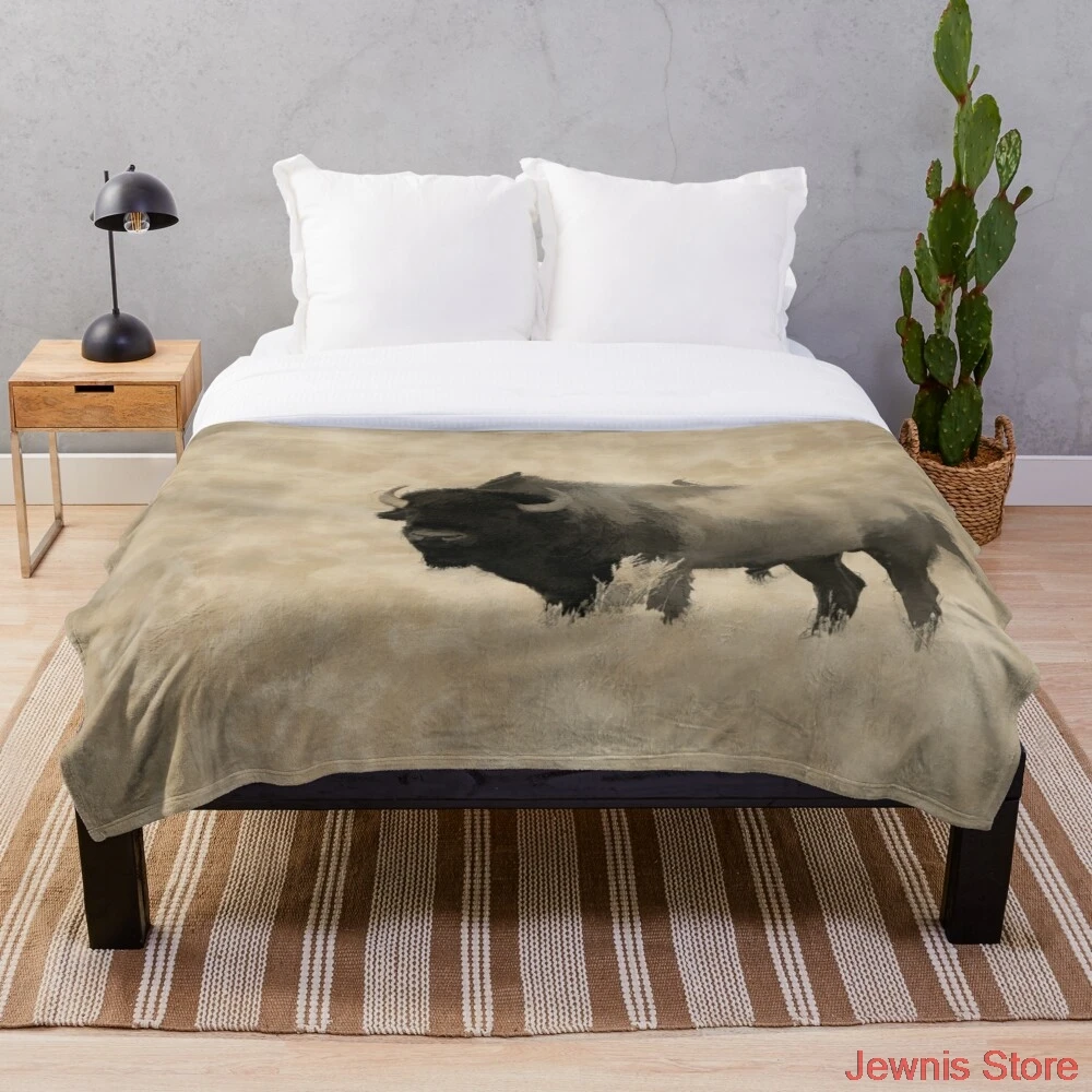 

Одеяло в американском стиле «Бизон буйвола», стеганое постельное белье для девочек, детей и взрослых, подарок для спальни, декоративный раз...