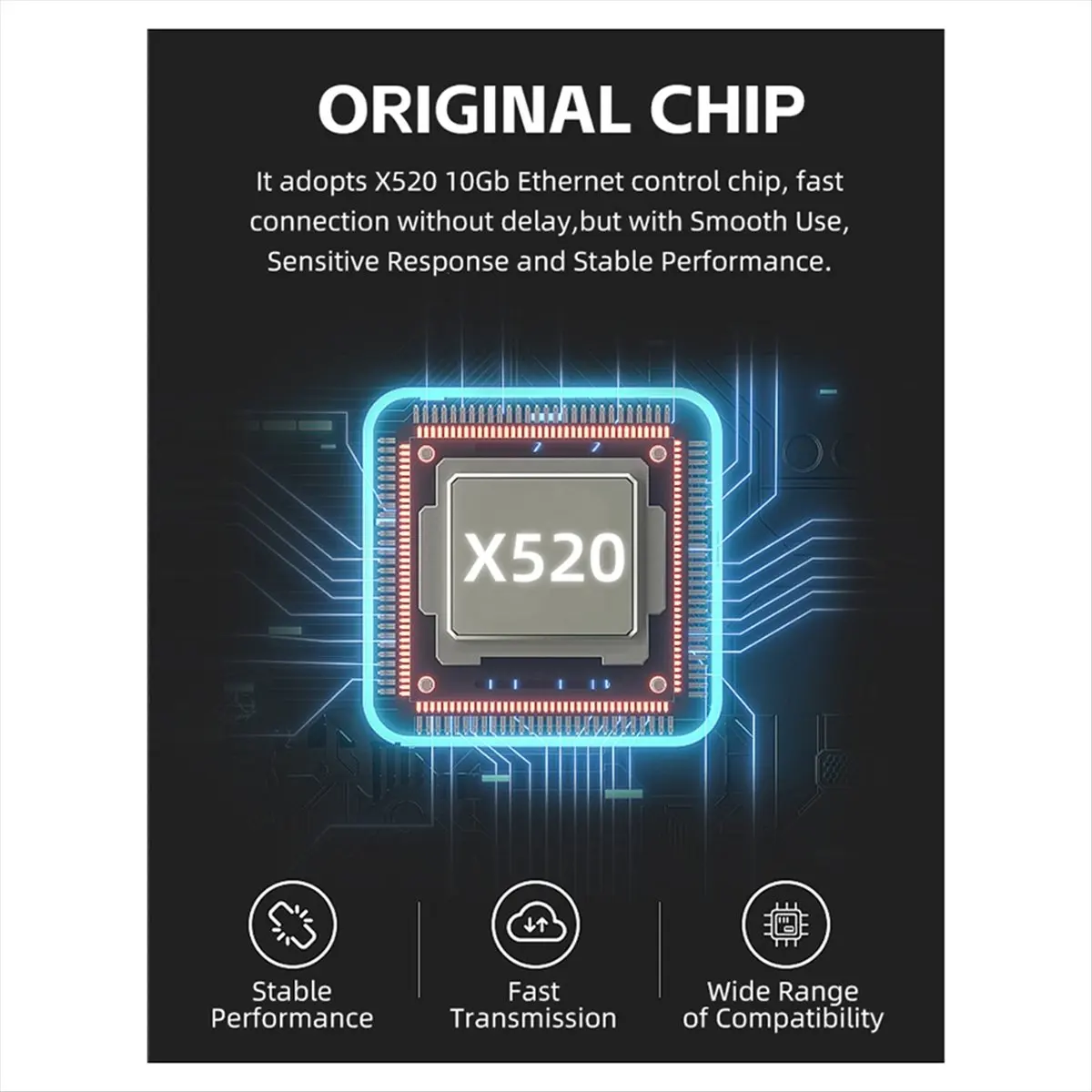 Фото Сетевая карта doyou 10G SFP+ для контроллера Intel Host Controller PCI-E X8/совместима с X16 PCIe V2.0 (5.0 GT/S) №1
