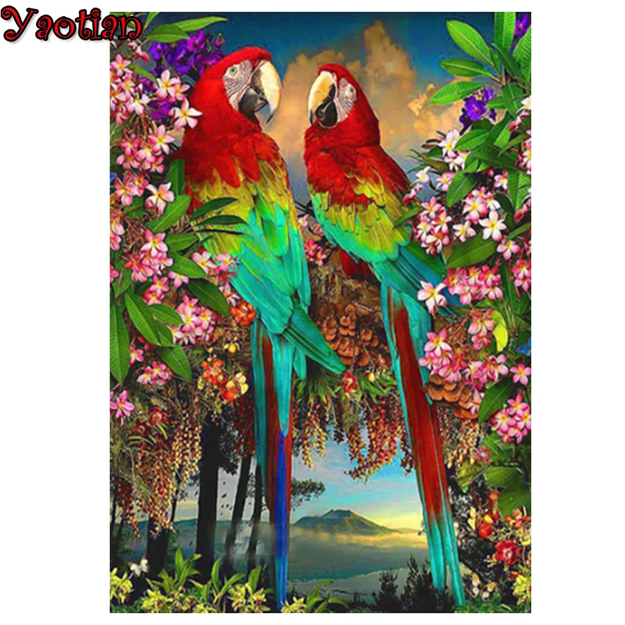 Алмазная живопись 5D DIY с изображением австралийского попугая, полный мозаичный набор для вышивки крестом, декор дома на Рождество navidad.