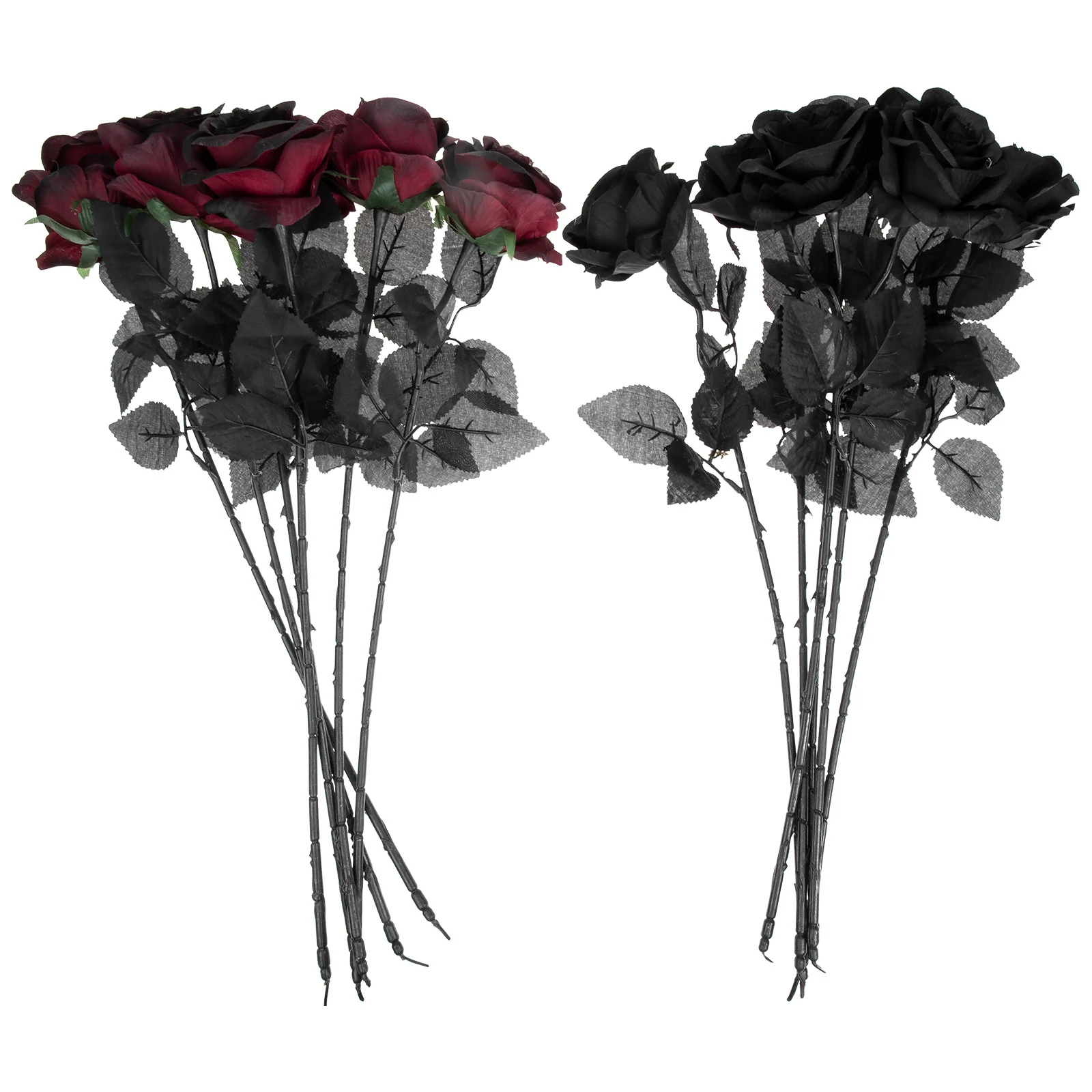 12 Pcs Black Rose Tricky Flowers Halloween Home Décor Adornment Artificial Wedding Decor Prop
