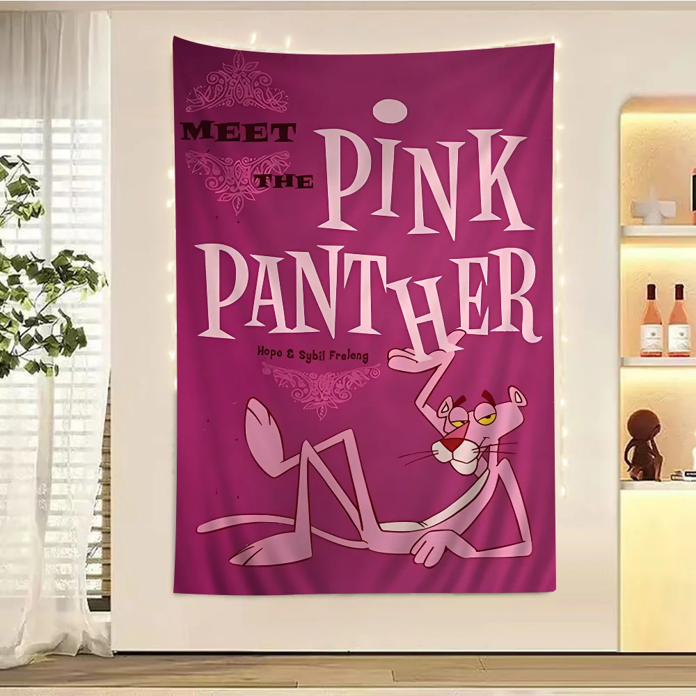 P-Pink-Pantheres мультяшный гобелен для гостиной домашний декор в общежитии INS