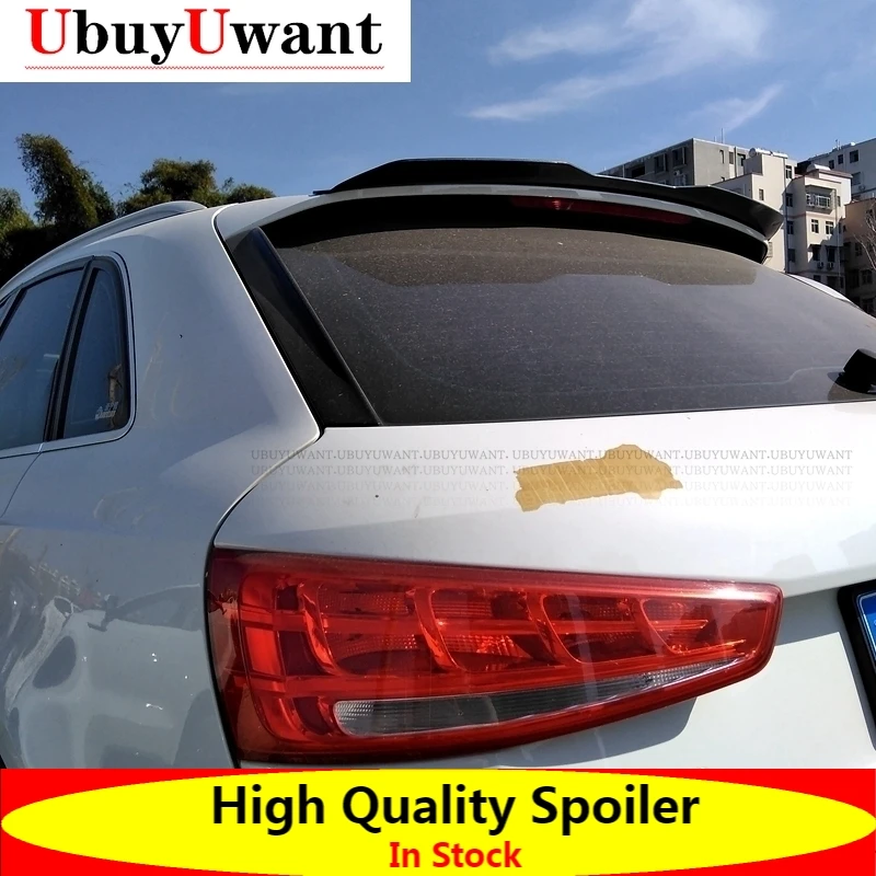 

UbuyUwant для Audi Q3 2013-2016 лет спойлер из АБС-пластика углеродного волокна внешний вид хэтчбека крыша заднее крыло Корпус Комплект Аксессуары