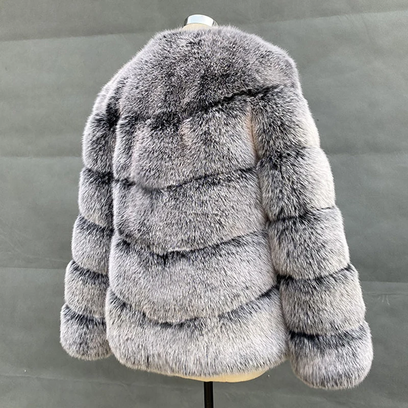 Fashion Winter Jackets Women Warm Fur Coats High Quality Women Faux Fox Fur Coat Office Lady Winter Thick Warm Fluffy Jacket