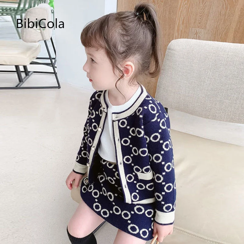 

Весна 2021, новая детская одежда, комплект для маленьких девочек, маленький ароматный трикотаж, Детское пальто в западном стиле, комплекты из ...