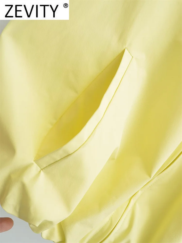 Zevity Women Basic O Neck Solid Color Hem Elastic Slim Blouse Female Chic Sleeveless Zipper Vest Shirt Blusas Crop Tops LS7180