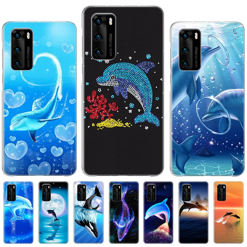 sea animal cute dolphin Case For Samsung Note 20 Ultra 10 9 8 Silicone For Galaxy A6 A7 A8 A9 Plus 2018 J8 A750 Coque Shell