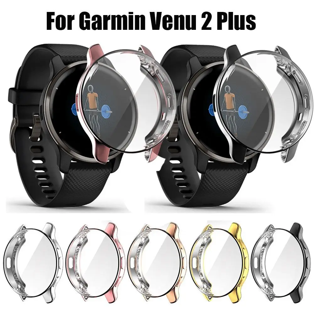 

Screen Protector Case For Garmin Venu 2 Plus Full Coverage Glass Smartwatch TPU Protective Cover For Garmin Venu2 Plus Shell