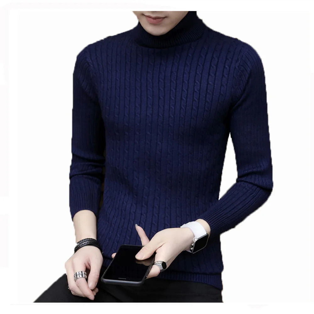 

Зимний Новый Мужской флисовый свитер Covrlge, однотонный вязаный пуловер для мужчин, трикотажная водолазка с длинными рукавами MZM231