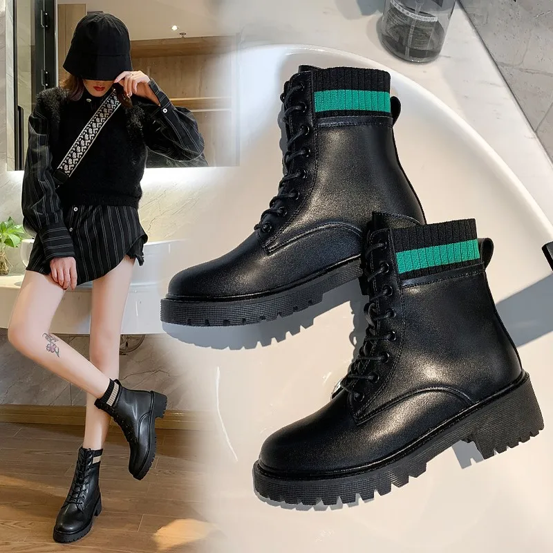 

Теплые Нескользящие короткие ботинки с круглым носком, на шнуровке, новинка 2021, модные трендовые короткие ботинки