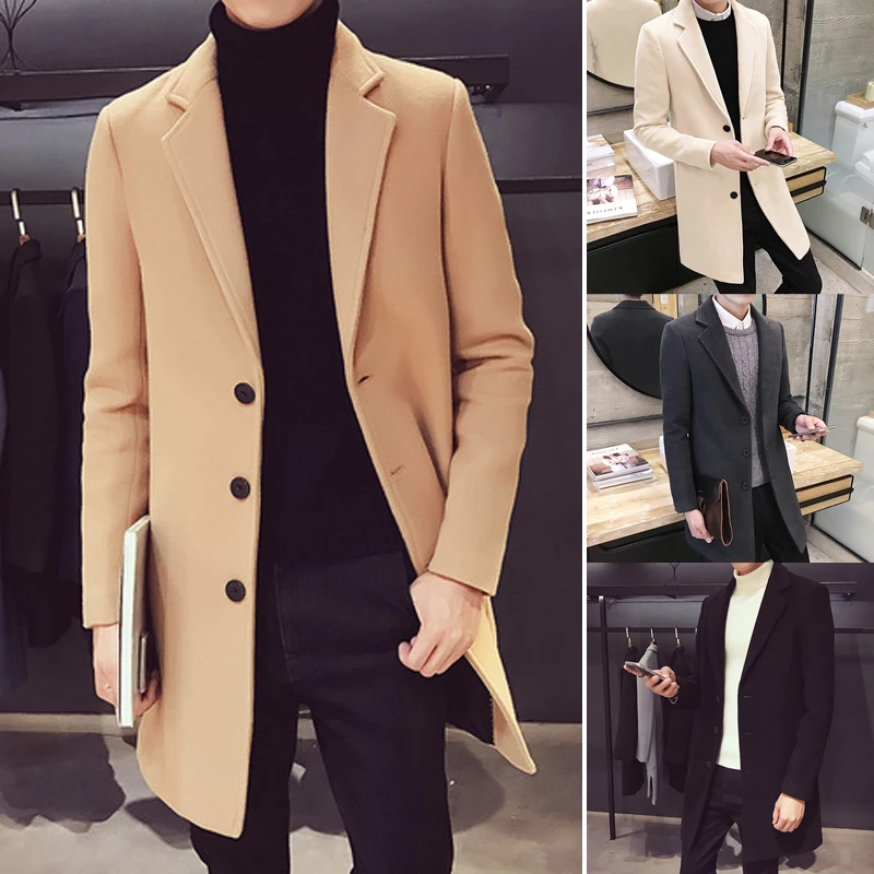 

Jacket Men Spring 2022 Wool Men Clothing Casual Business Coat Mens Leisure Overcoat Male Punk Coats Windbreaker Jackets for Men