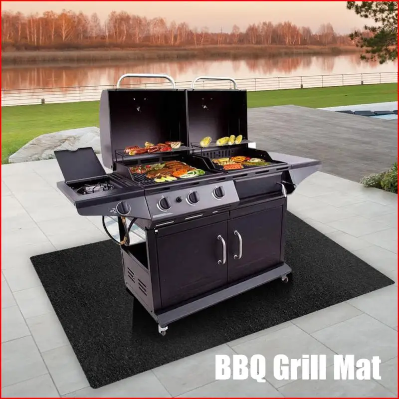 

BBQ Grill Mat Fireplace Brazier Fireproof Mat Outdoor Lawn Terrace Barbecue Fireproof Rug Protective Mat Heat Resistant BBQ Tool