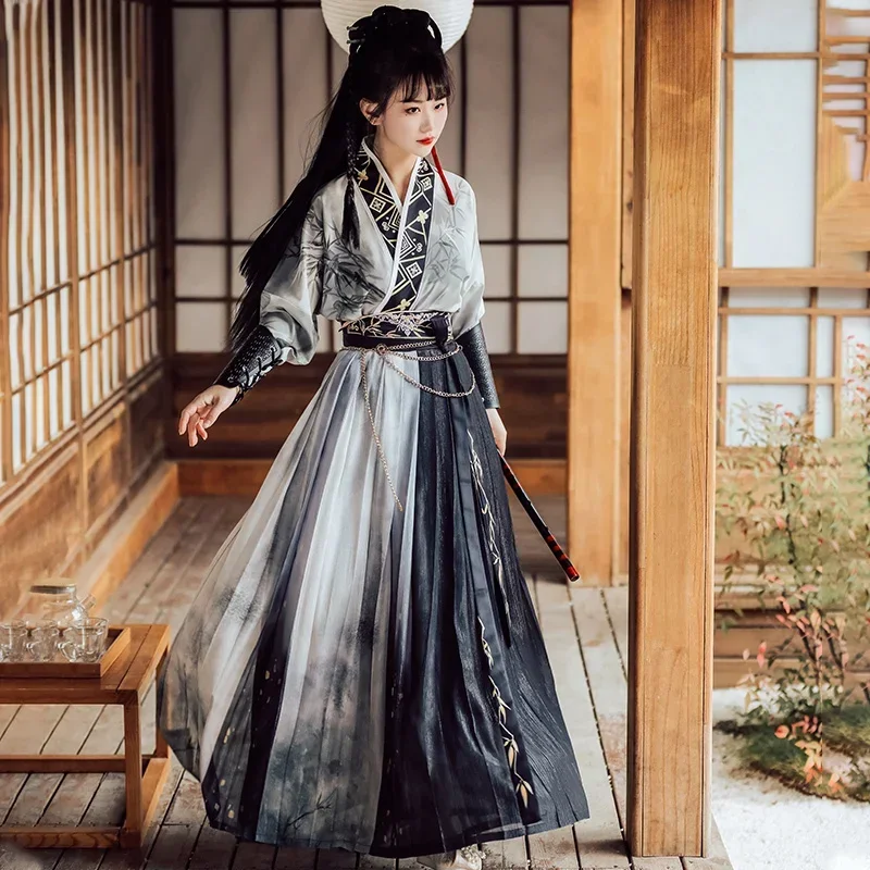 Женский костюм платье династии Хань с вышивкой модель Вей песни танцевальная