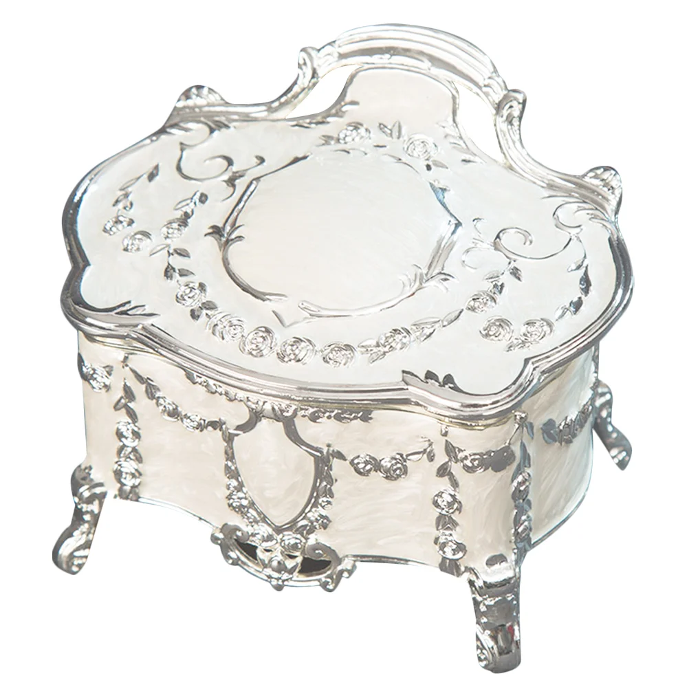 Vintage Trinket Jewelry Box European Style High Footed Treasure Organizer