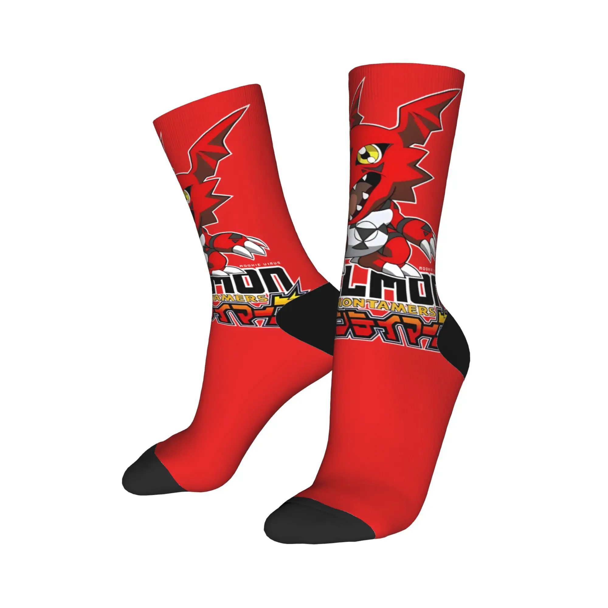 New Men's Socks Hip Hop Digimon Tamers Guilmon Sock Polyester High Quality Women Spring Summer Autumn Winter