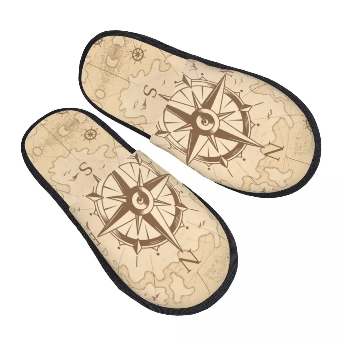 Винтажные гостевые тапочки с картой пирата для женщин в отеле женские морским