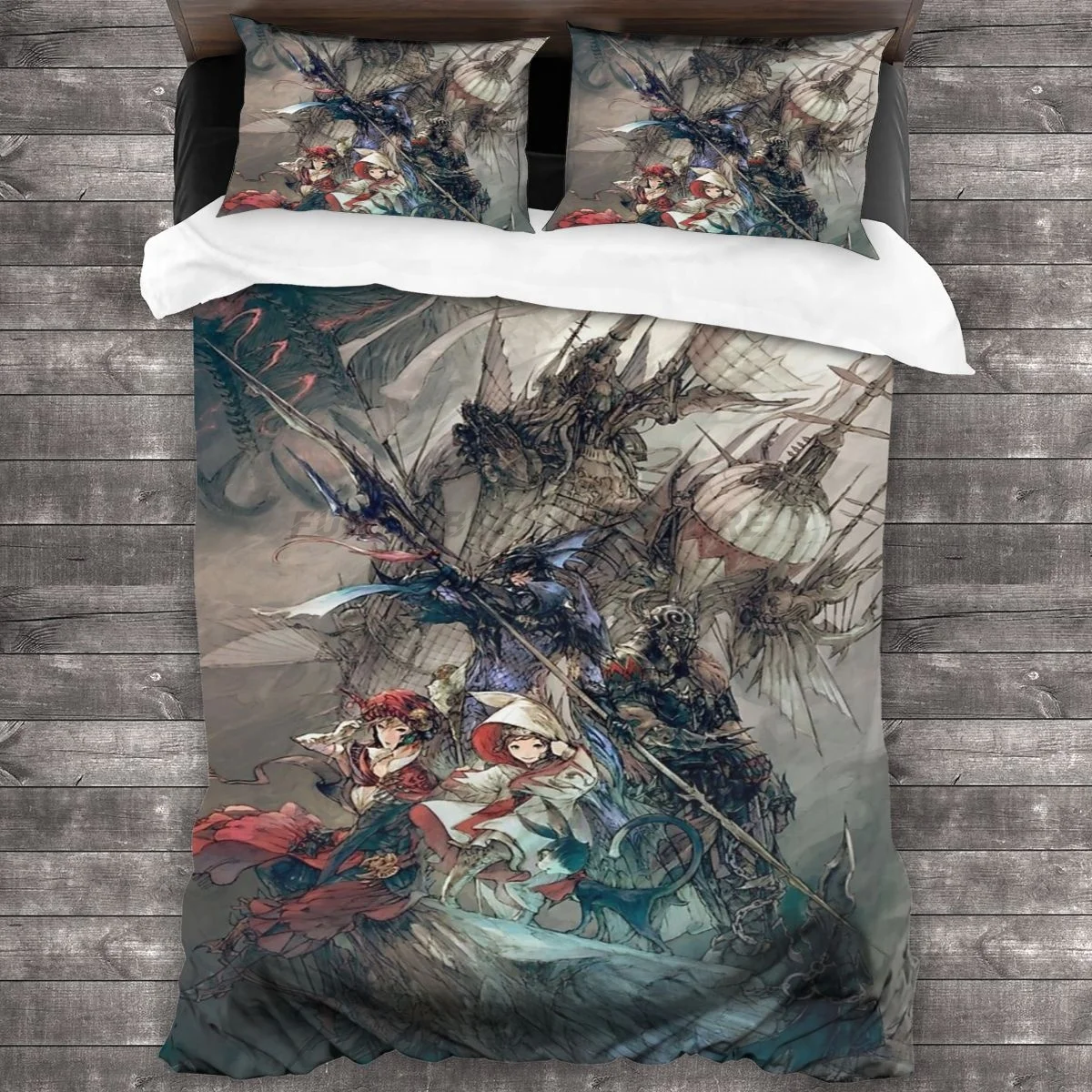 

Final Fantasy Xiv Poster Bedding Set Duvet Cover Pillowcases Comforter Bedding Sets Bedclothes