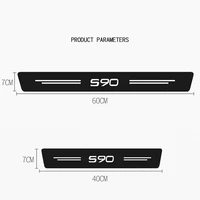 for volvo s90 s 90 leather carbon fiber decor decal threshold tuning car door sill protector stickers accessories