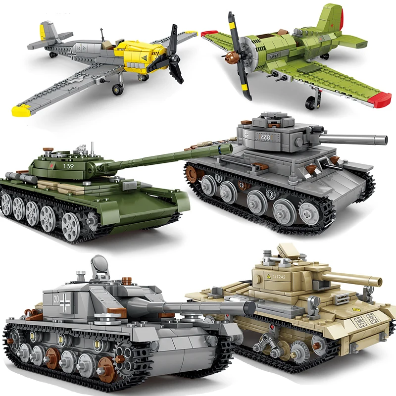 

World War II Tank Aircraft Military Armored Building Blocks Military Vehicle World War II Model Children's Educational Toys