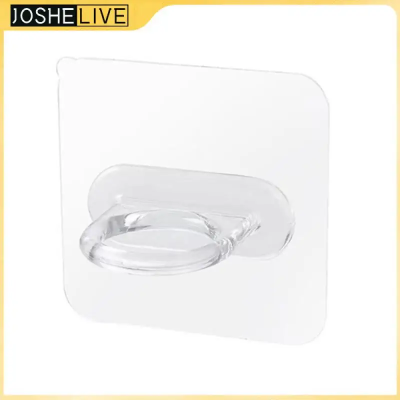 

Punch-free Wall Storage Hook Shampoo Organizer Curtain Hook Multifunctional Non-marking Sucker Hanger Transparent Round Hook