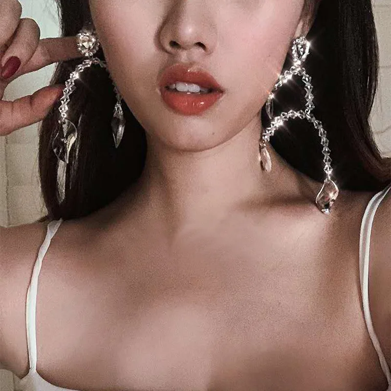 

Акриловые Кристальные блестящие Алмазные Серьги love, темпераментные универсальные серьги