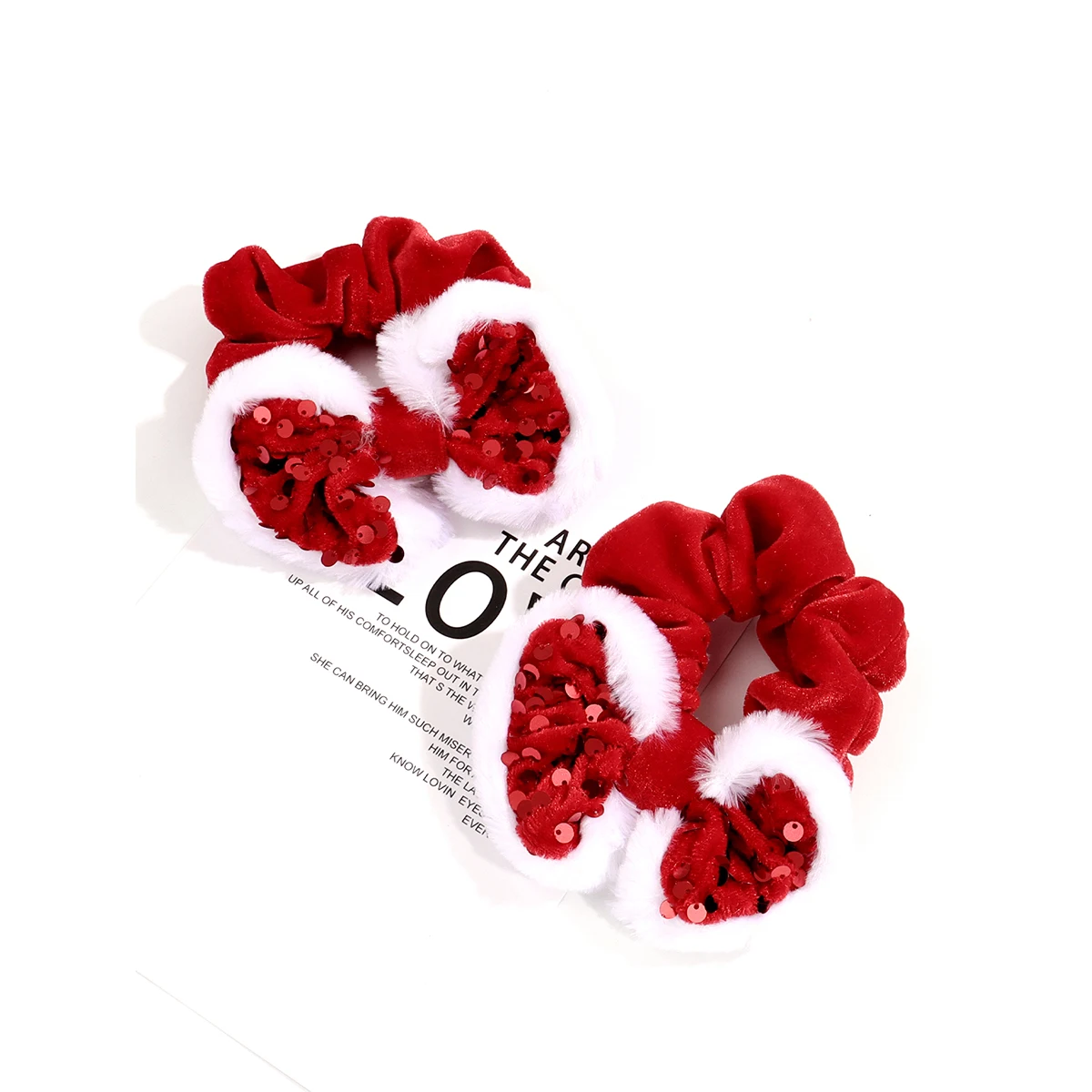 Красные рождественские аксессуары для волос набор из 2 эластичных лент