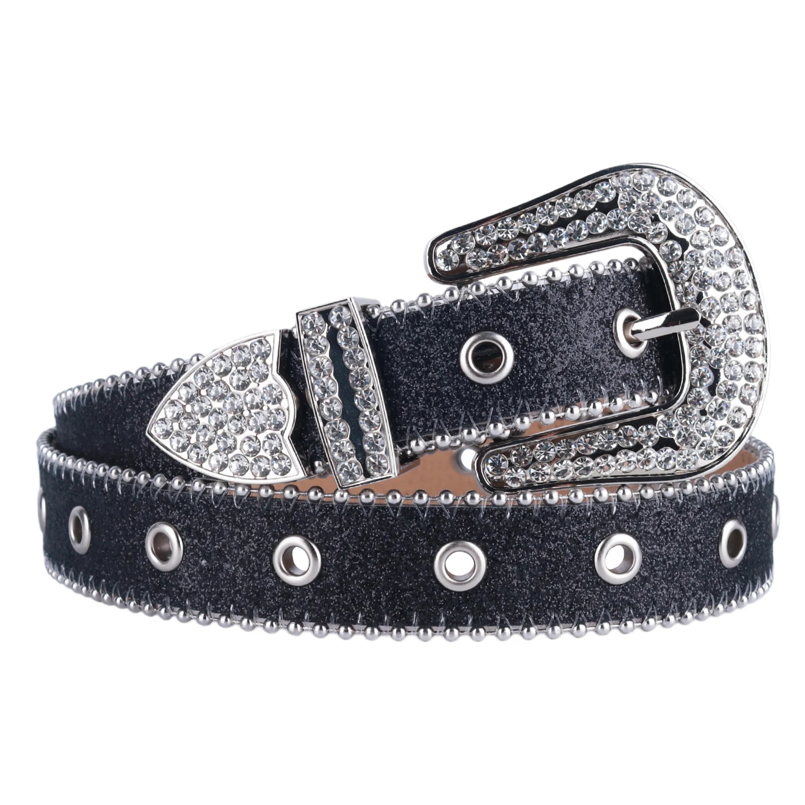 Western Punk Cowboy Cowgirl Rhinestones Belts High Quality Bling Bling Diamond Crystal Studded Belt For Jeans For Women Man