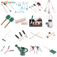 112 dollhouse miniature simulation hoe farm axe spade shovel hoe rake watering pot hammer farm gardening tools accessories set
