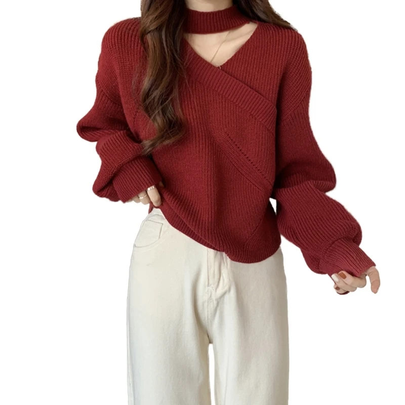 Рисунок 5 - Стильный вязаный свитер с v-образным