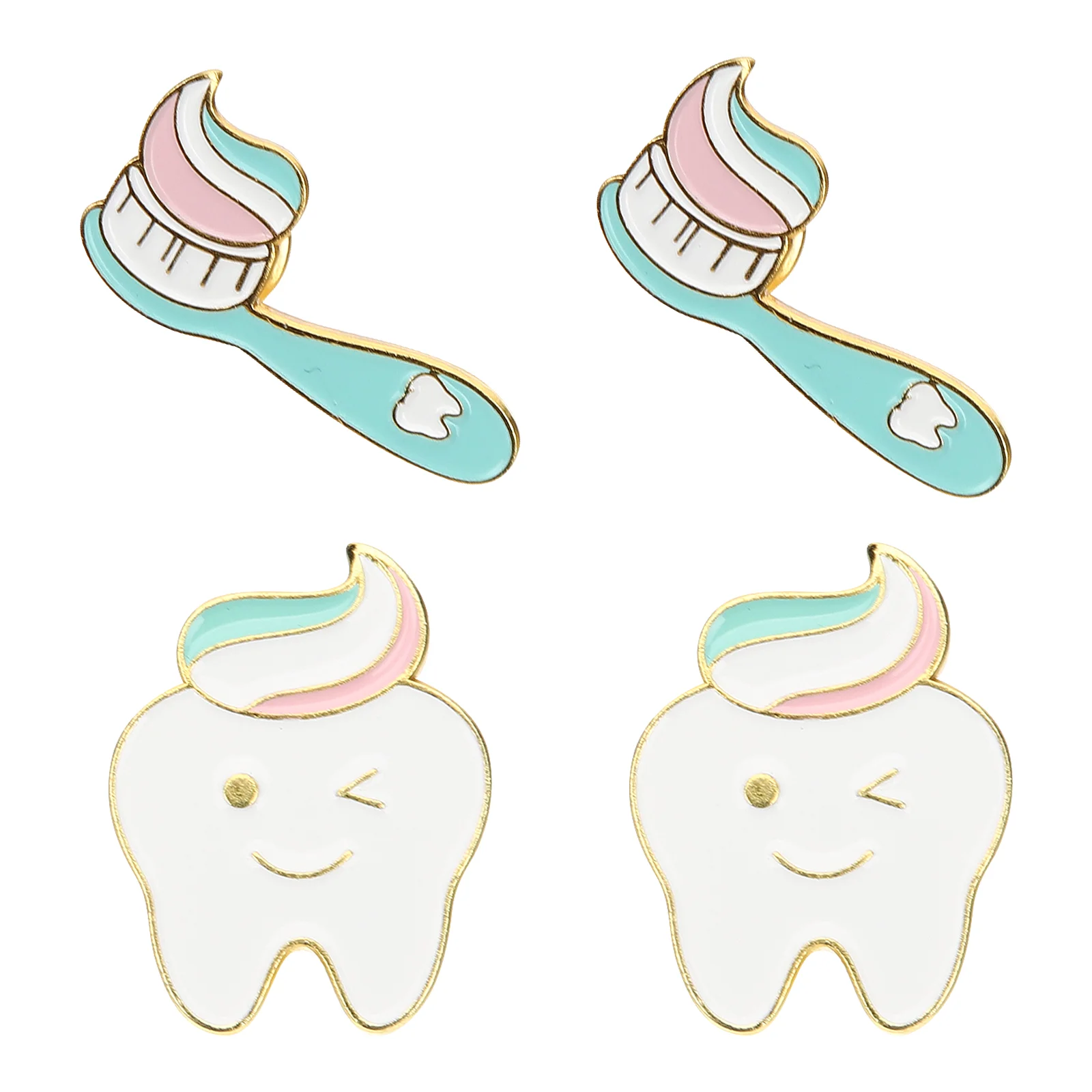 

4 Pcs Tooth Shape Badge Backpack Nurses Enamel Pin Aesthetic Cute Brooch Funny Pins Cloak Kawaii Bags Alloy Jacket Backpacks