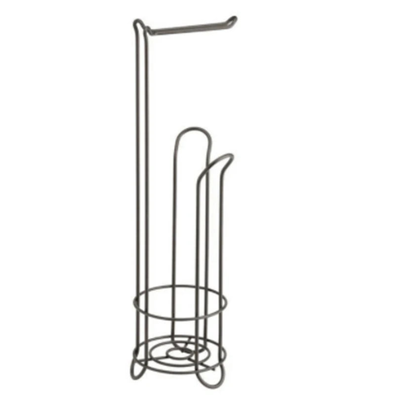 

New Stainless Steel Floor Standing Paper Roll Towel Holder Stand Organizer Toilet Paper Rack Bathroom Vertical Storage Bask