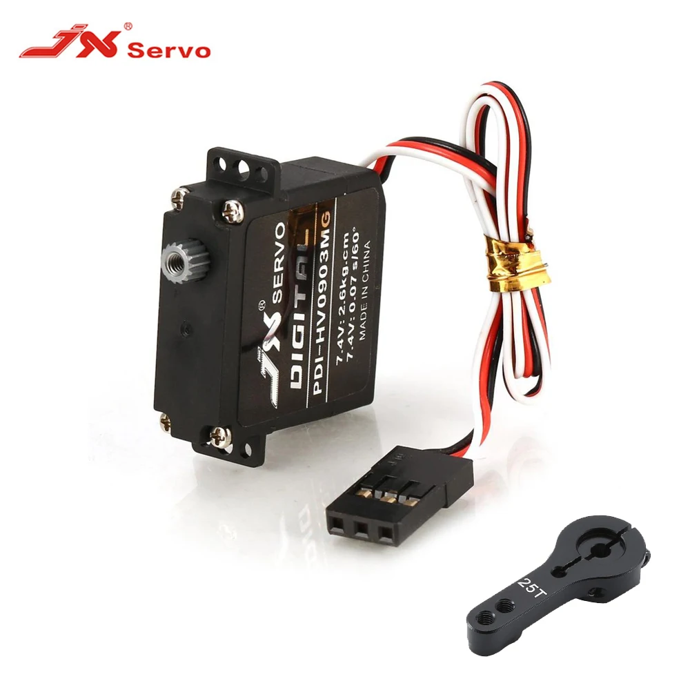 

JX PDI-HV0903MG Mini Servo 2,6 kg цифровой металлический Шестеренчатый механизм рулевого крутящего момента 25T Arm для радиоуправляемой модели