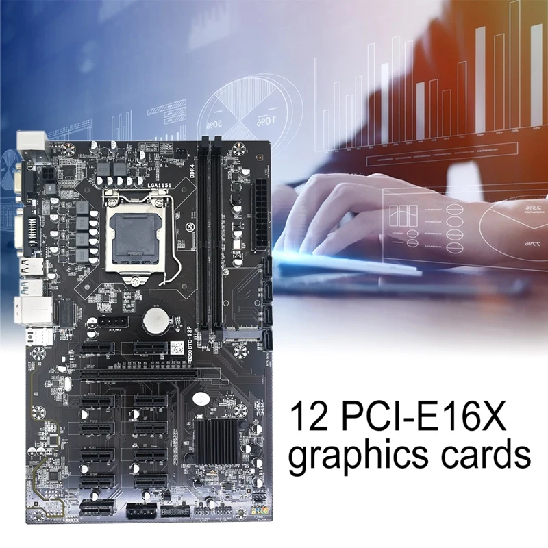

B250B 12 PCIE1X BTC Mining Motherboard+G3900 CPU+4G DDR4 RAM+CPU Fan+Thermal Grease+Switch Line+SATA Cable LGA1151 MSATA