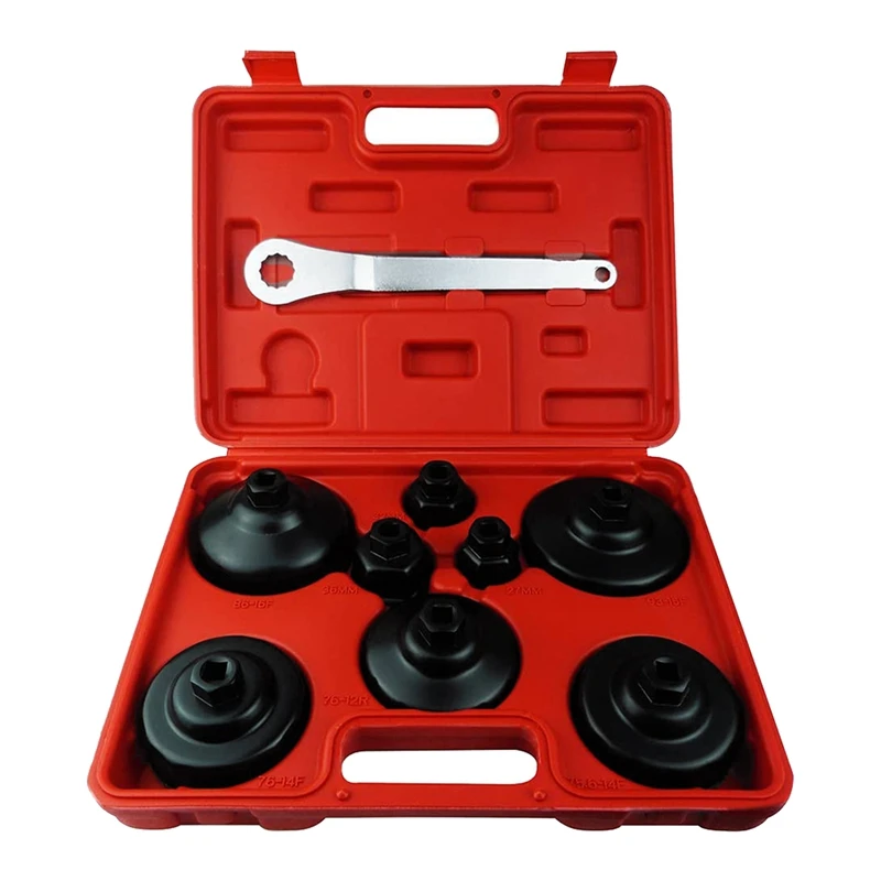 

9Pc Oil Filter Cap Wrench Tool Kit Oil Filter Cap Socket Set Filter Housing 27Mm,32Mm,36Mm,74Mm,75.6Mm,76Mm,86Mm,93Mm