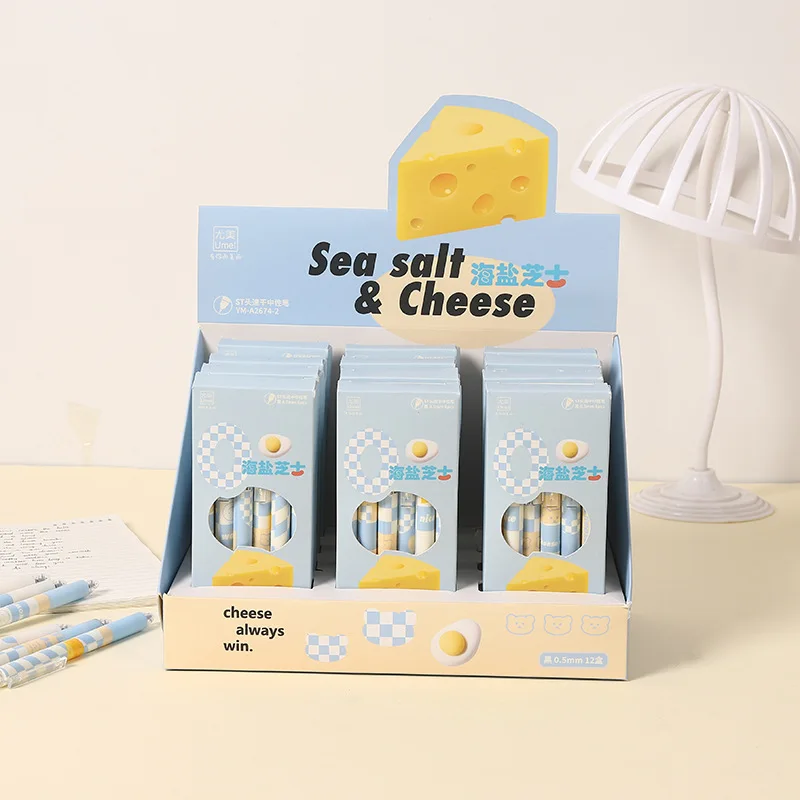 

36 шт./лот Kawaii Cheese Bear гелевая ручка для письма, милая 0,5 мм черная чернильная ручка, подарок, канцелярские принадлежности, офисные и школьные принадлежности