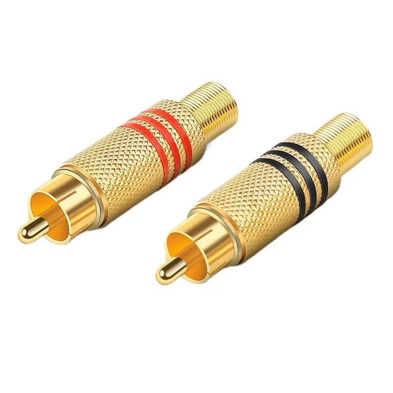

399 gold-plated lotus head AV plugs video audio wobbler welding head welding RCA plugs