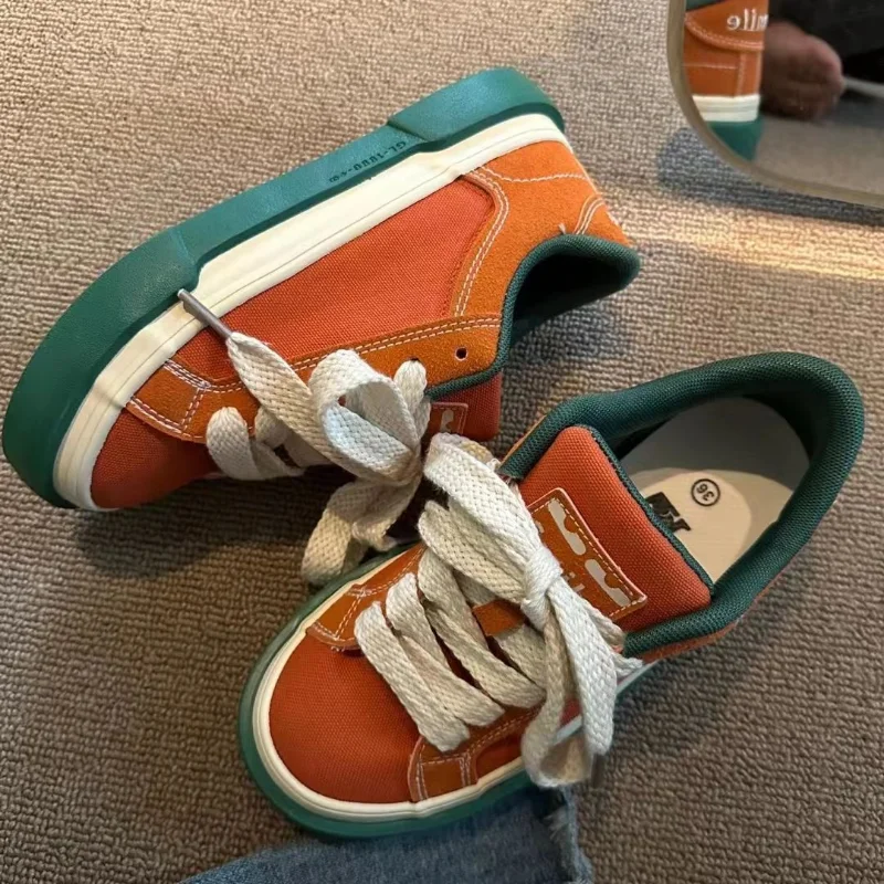 SHANPA Vintage Red Canvas Low-top Women Sneakers Casual Letter Embroidery Skateboard Shoes Students Flat 2023 Fashion Zapatillas