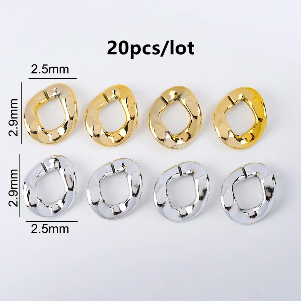 

20pcs/lot electroplated golden open chain CCB bag chain pendant DIY handmade accessories