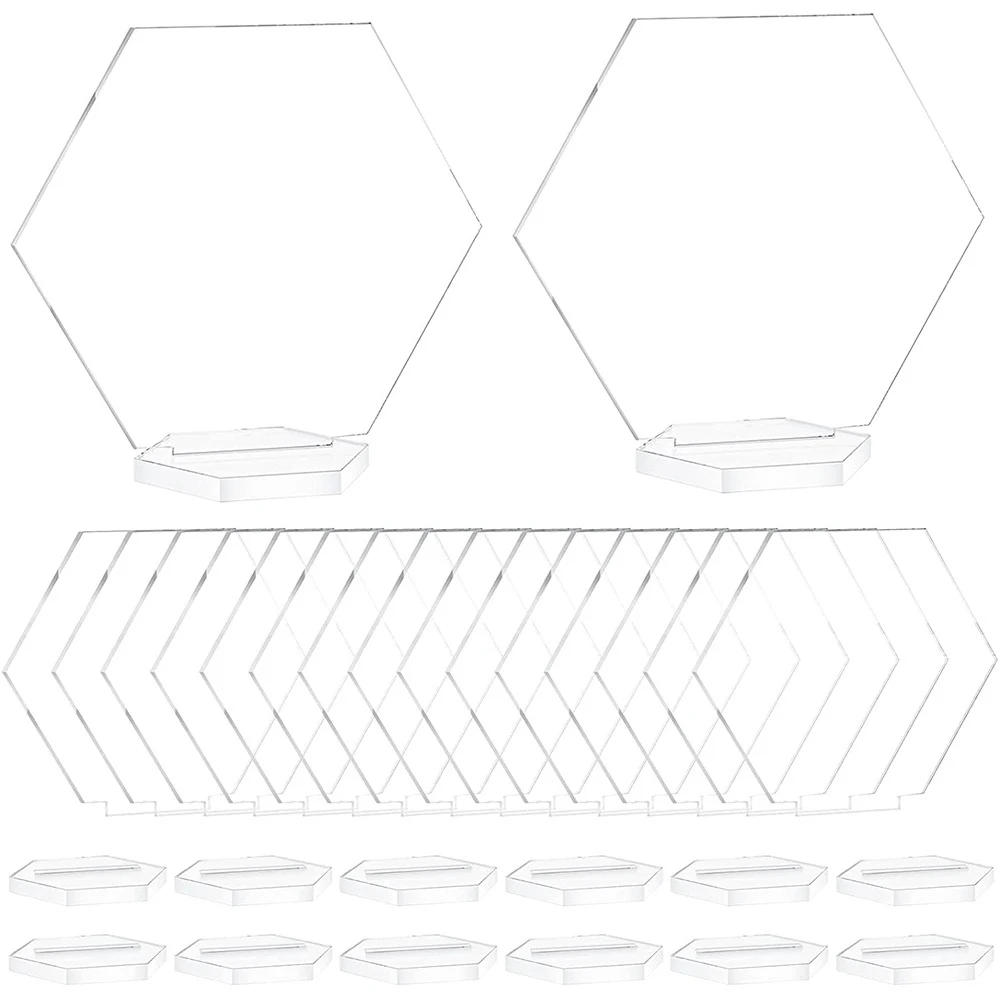 

20Pcs Wedding Table Numbers With Holder Sublimation Clear Acrylic Place Cards DIY Table Name Cards Plates For Wedding Reception