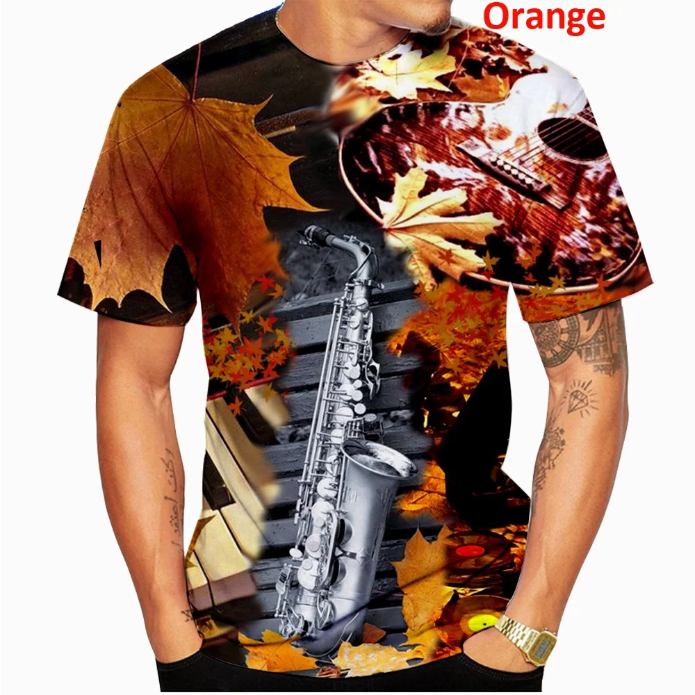 

Summer Hot Sale Fashion Men/Women 3d Printed Saxophone T Shirt Casual Short-sleeved Round Neck Top