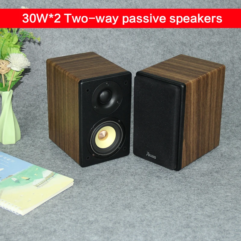 30W*2 High-power Home Speaker Full-frequency Two-way Passive Speaker HIFI High-fidelity Audiophile Speaker Home Desktop Audio