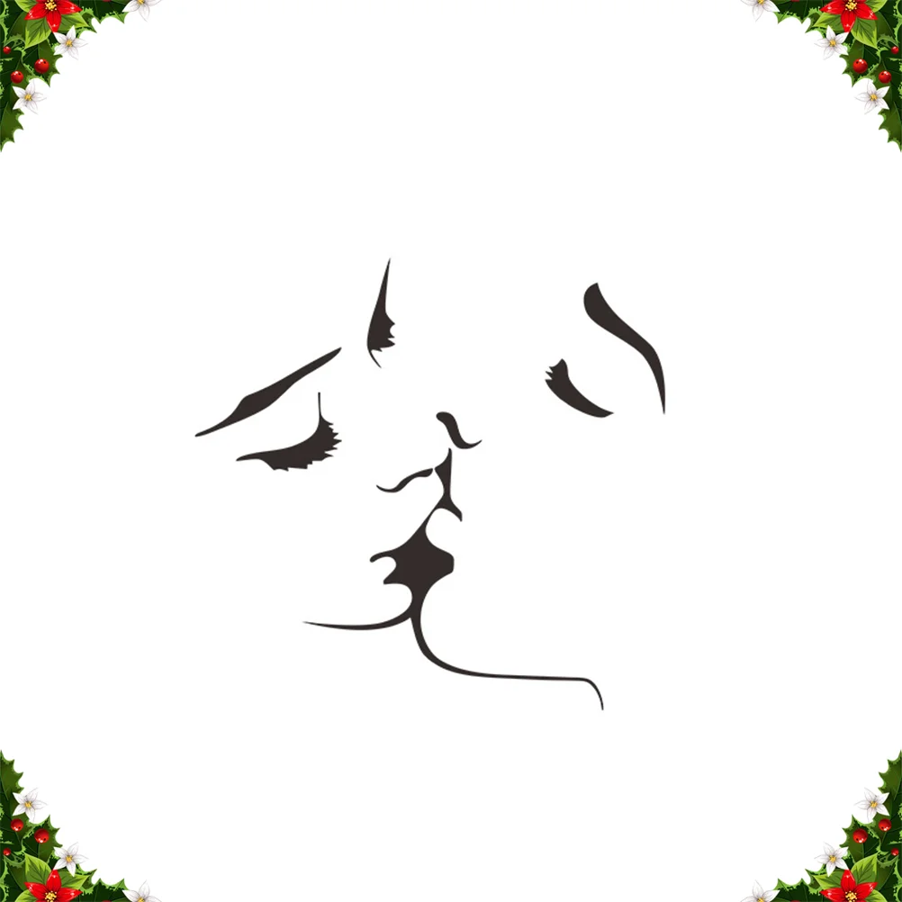 

Wall Decor Sticker Stickersdecal Couple Kissing Lovers Murals Romantic Vinyl Bedroom Creative Day Peel Valentines Decals Stick