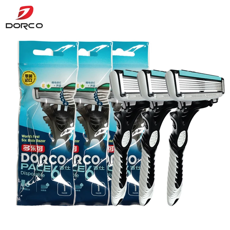 Dorco  Personal Stainless Steel Safety Razor Blades,Men Shaving Pace 6 Layer Razor Blades for Men Shaver Razor