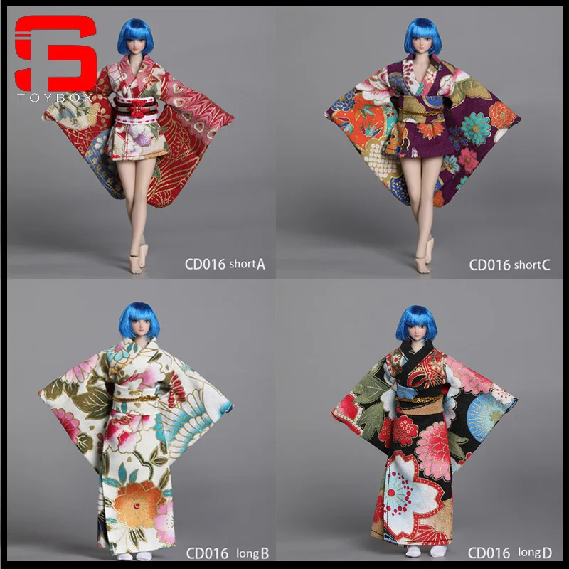 

CDtoys CD016 1/12 Female Long Short Kimono Model Soldier Printing Clothes Fit 6'' TBL Action Figure Body Dolls