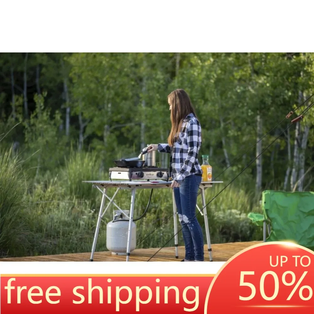 

Портативная уличная газовая Встраиваемая плита с 2 горелками, общая выходная мощность, 128 кв. дюймовая кухонная зона, газовые плиты, бесплатная доставка, поездки