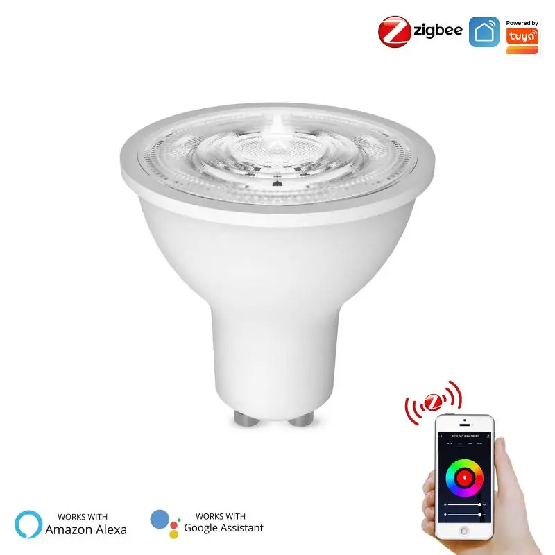 

5w Smart Led Light Bulb Diy Gu10 Light Bulb Tuya Via Alexa Google Home Adjustable Brightness Zigbee Spotlight Voice Control