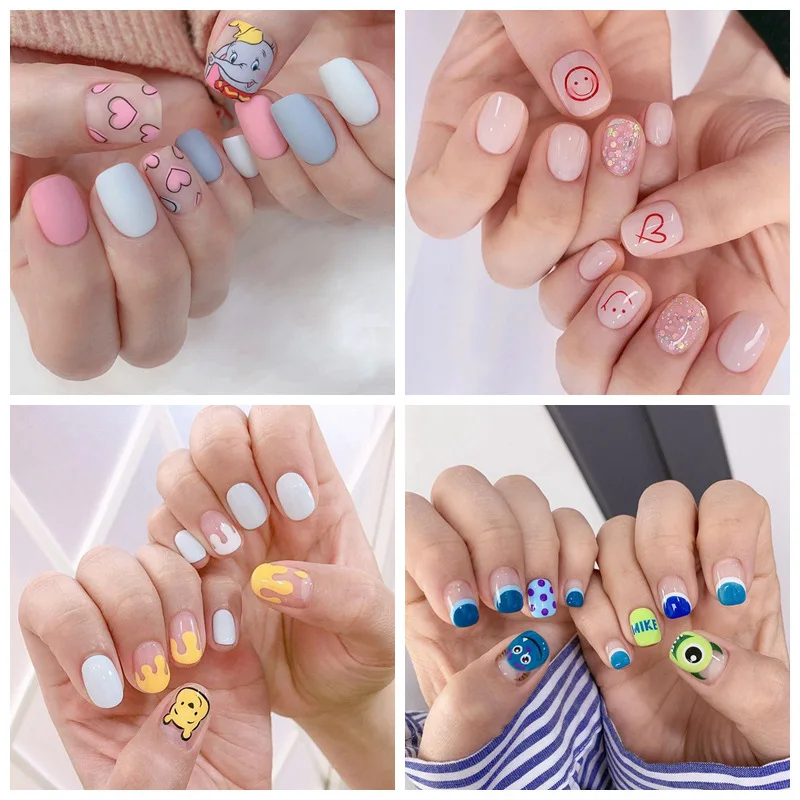 

New Style Nail Stickers Cartoon Bear Nail Stickers Waterproof Tear Able Nail Stickers Frosted Nail Stickers Nail Art