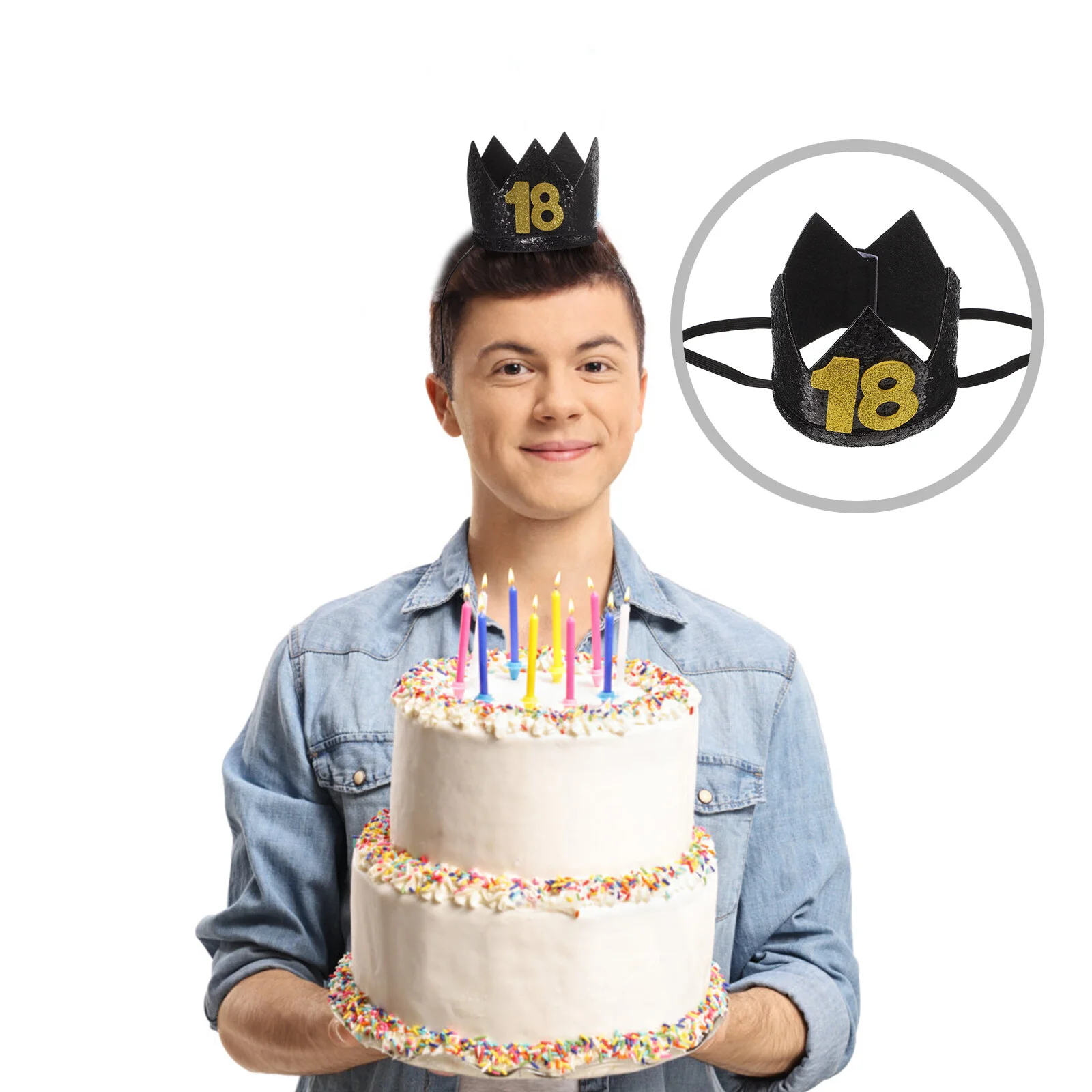 

1PC Birthday Party Hat Party Decorative Tiara Crown Eye-Catching Hat Crown