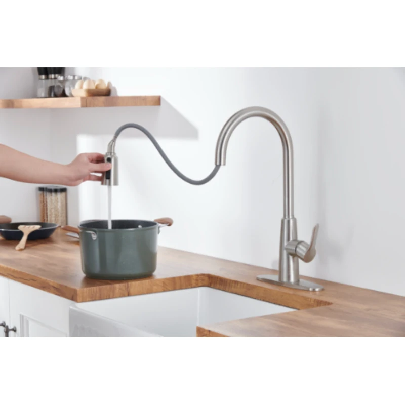 

Kitchen Sink Faucet with Pull Out Sprayer Brushed Nickle