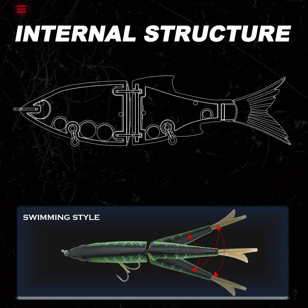 Фото Воблер Hunthouse FLEXTAIL 135 Pencil Swimbait, 135 мм/28 г, 2-секционный, тонущий, для морской рыбалки на сибаса №3